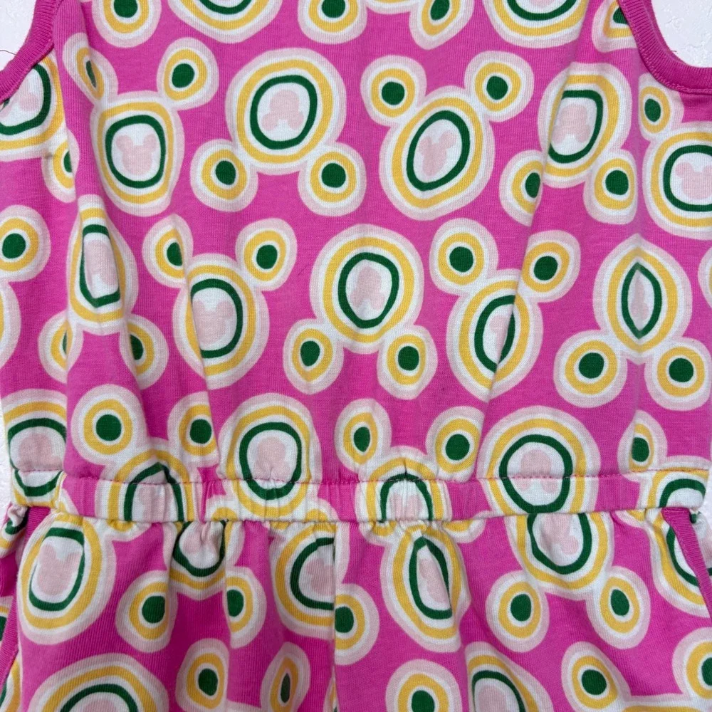 Hanna Andersson Disney Mickey Mouse Pink Geometric Romper Kids Size  US 6-7